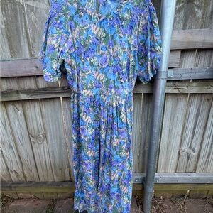 Black Sheep Floral Blue and Green Dress
